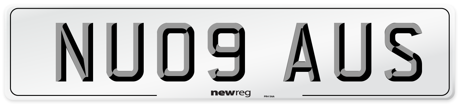 NU09 AUS Number Plate from New Reg